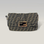 Fendi Baguette in canvas Zucca marrone e nero