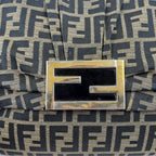 Fendi Baguette in canvas Zucca marrone e nero