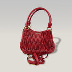 Miu Miu Wander Matelassé Red Leather Mini Hobo Bag