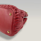 Miu Miu Wander Matelassé Red Leather Mini Hobo Bag