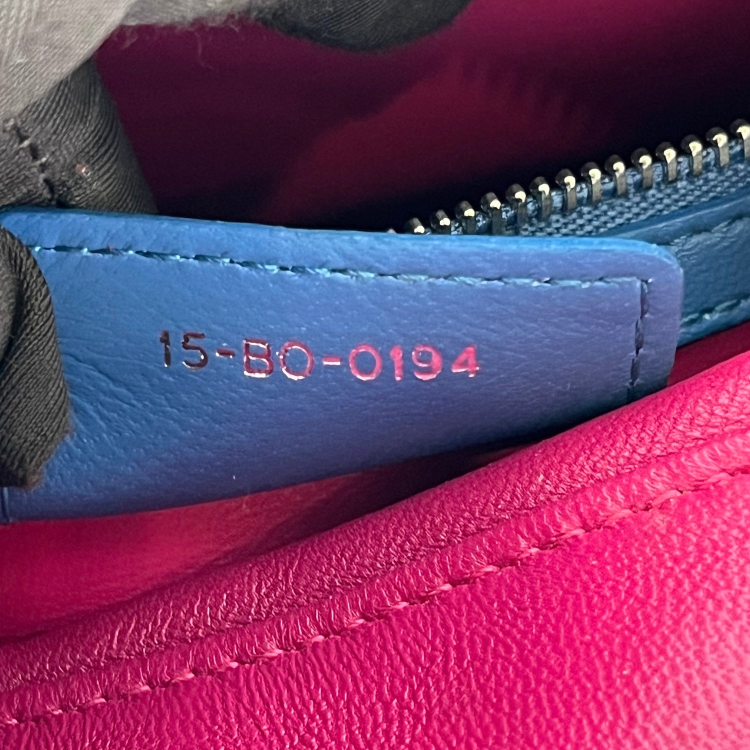 Dior Lady Dior Medium in Pelle Cannage Multicolor Beige, Blu e Fucsia con Hardware Argento
