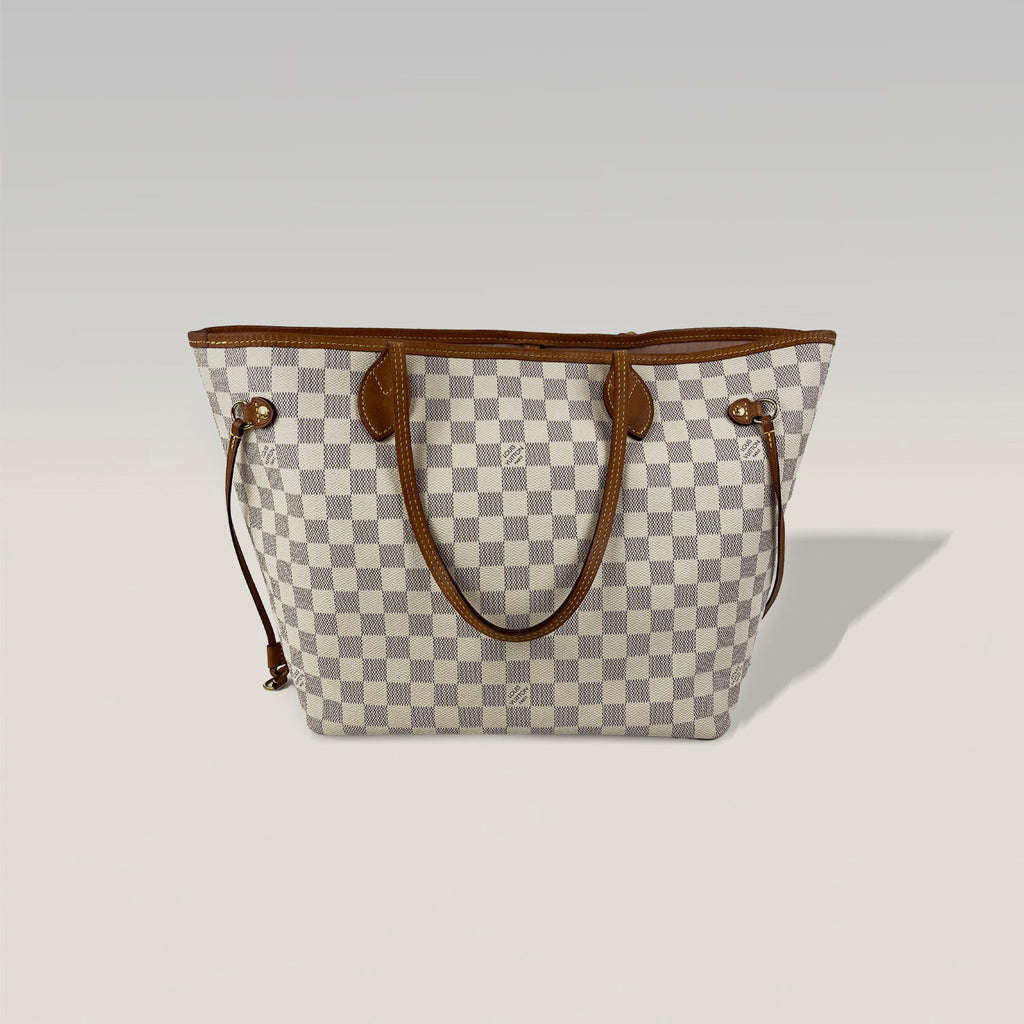Louis Vuitton Neverfull MM Damier Azur – interno rosa