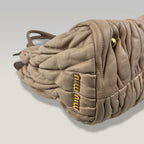 Miu Miu Matelassé Borsa a Mano Beige in Pelle Trapuntata