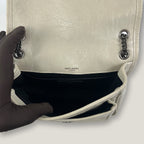Saint Laurent Niki Baby Beige Crinkled Leather Chain Shoulder Bag