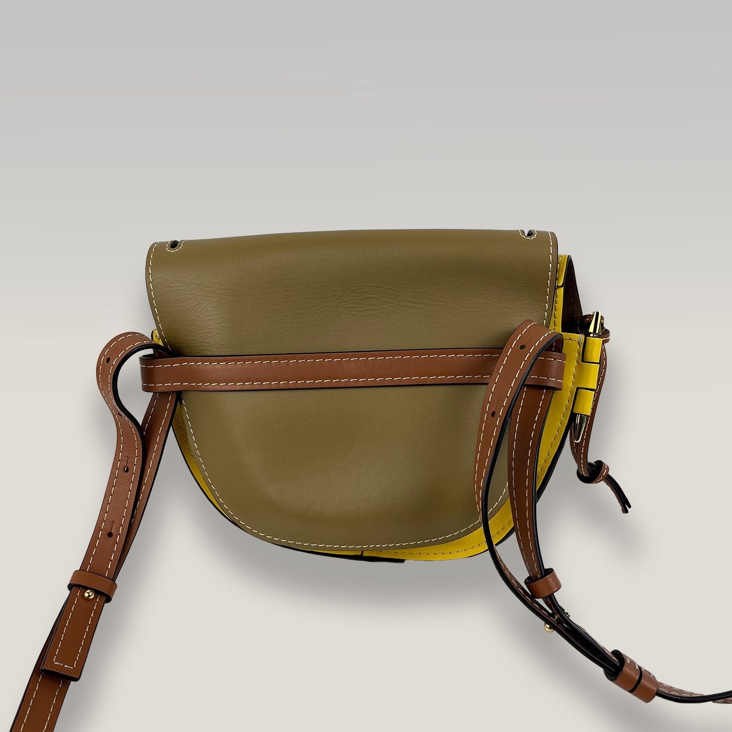 Loewe Gate Medium Borsa a Tracolla Verde e Gialla in Pelle