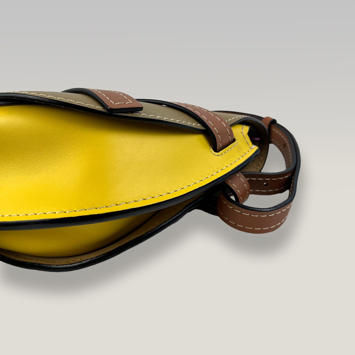 Loewe Gate Medium Borsa a Tracolla Verde e Gialla in Pelle