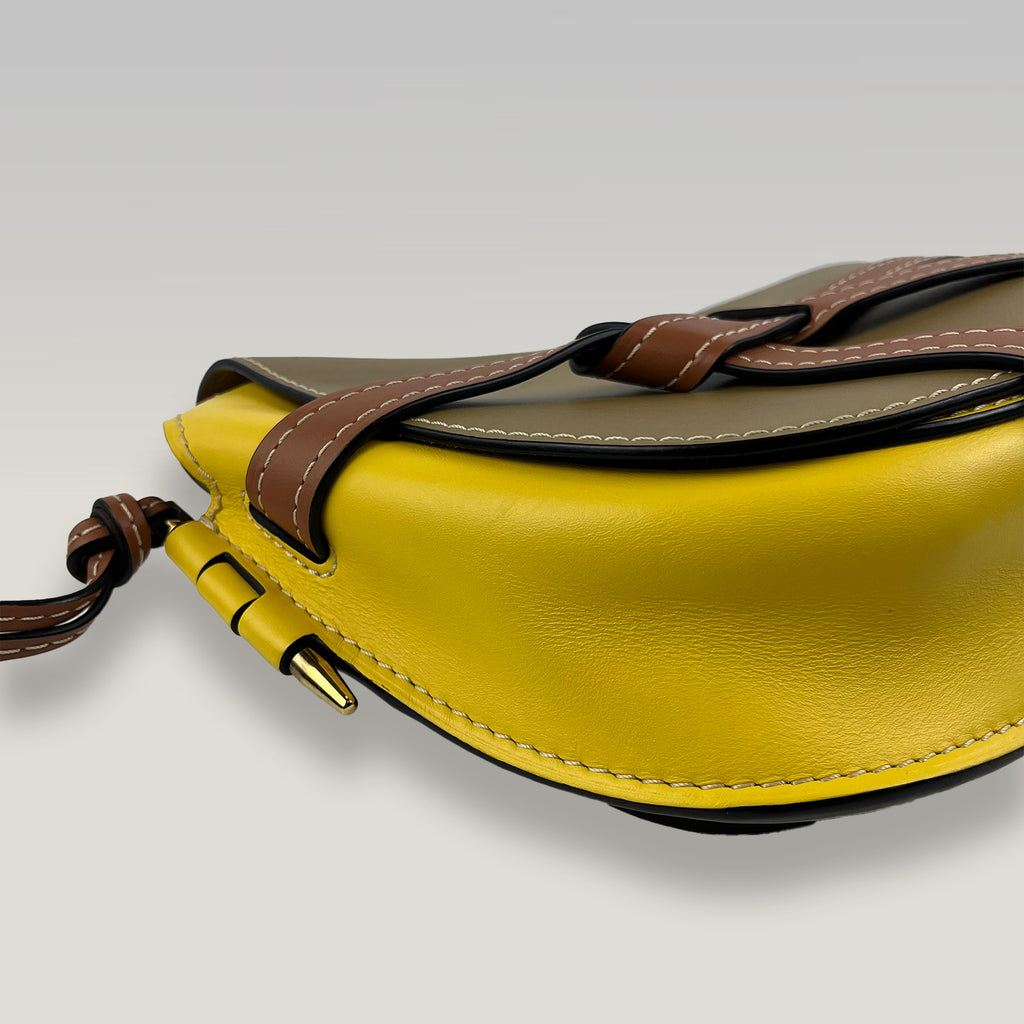 Loewe Gate Medium Borsa a Tracolla Verde e Gialla in Pelle