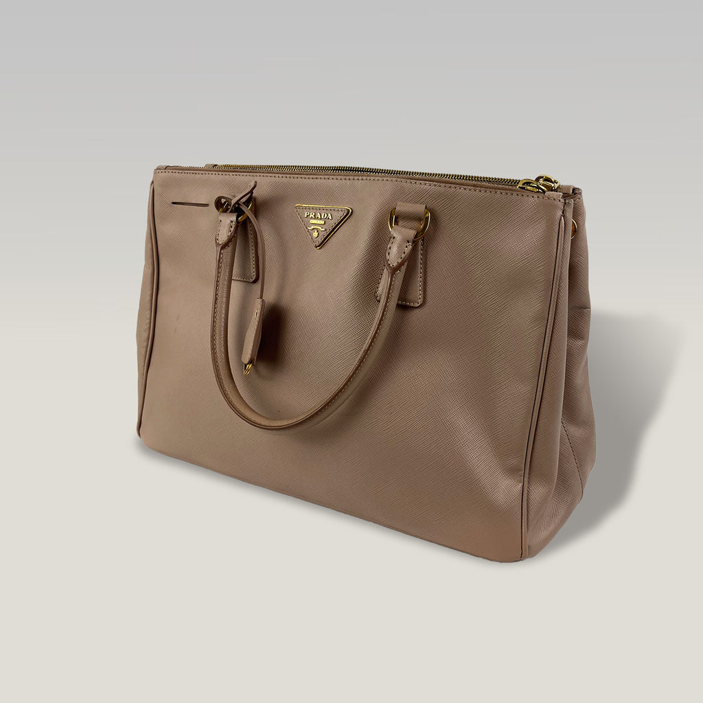 Prada Galleria Large Tote Bag Nude in Pelle Saffiano