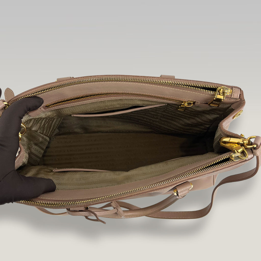 Prada Galleria Large Tote Bag Nude in Pelle Saffiano