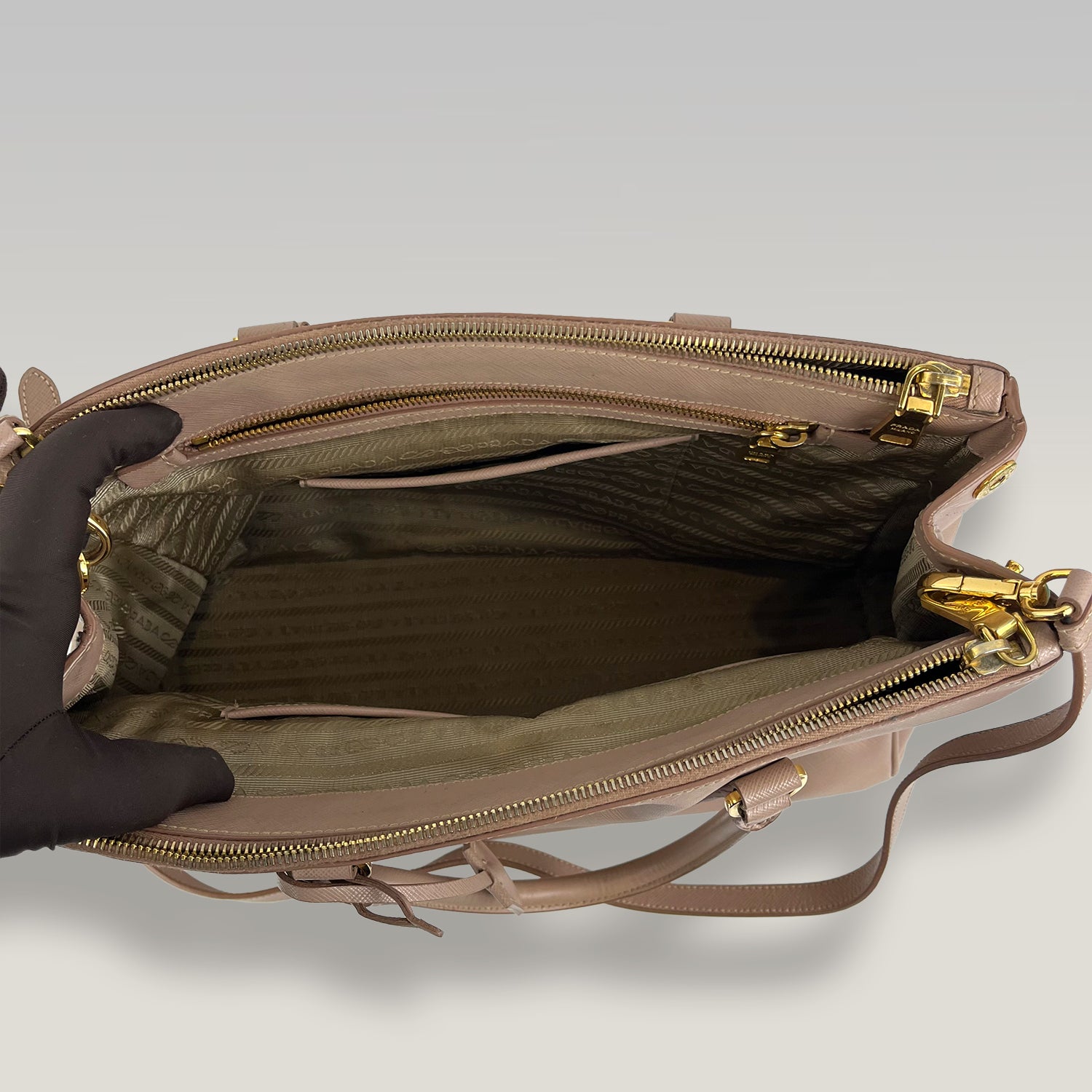 Prada Galleria Large Tote Bag Nude in Pelle Saffiano