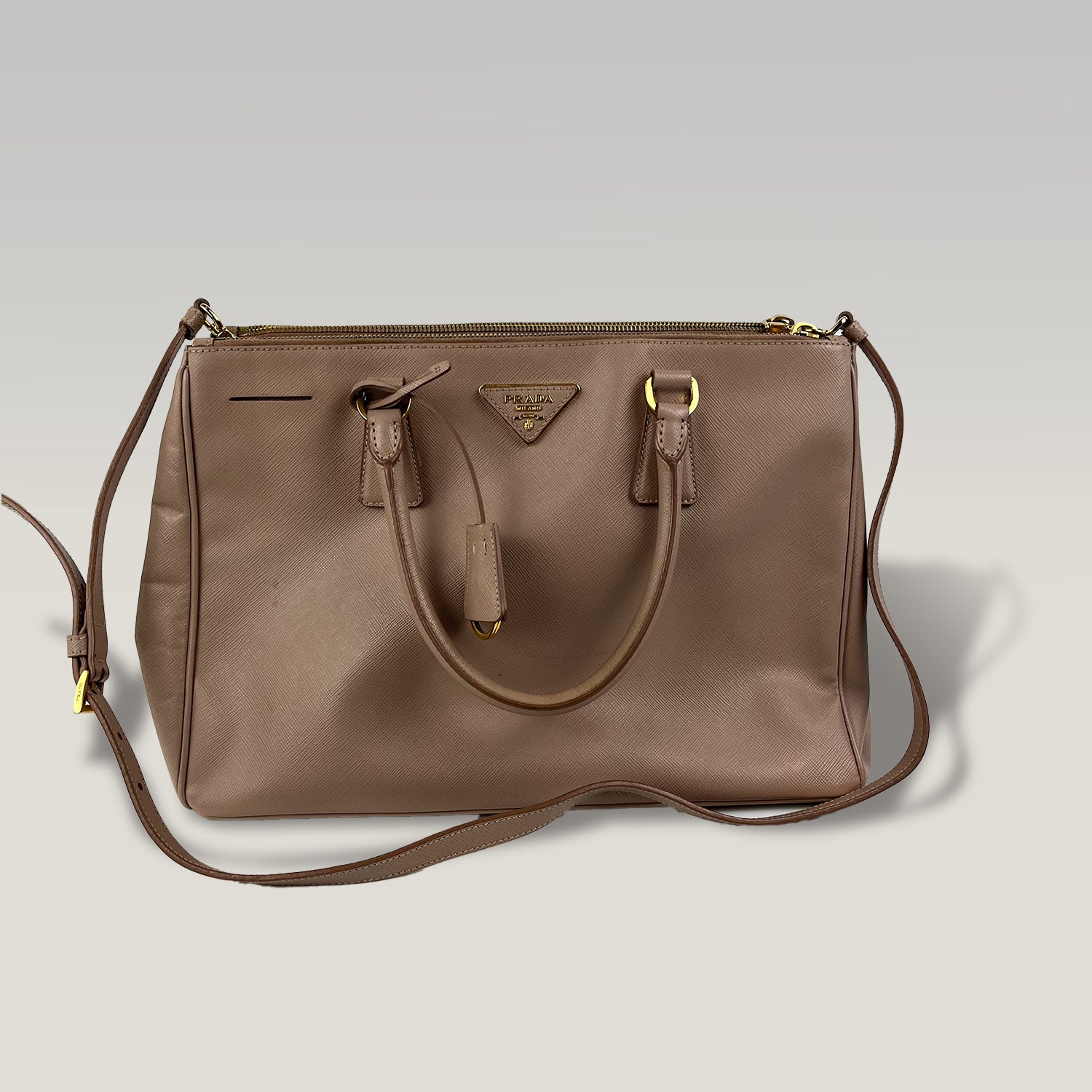 Prada Galleria Large Tote Bag Nude in Pelle Saffiano