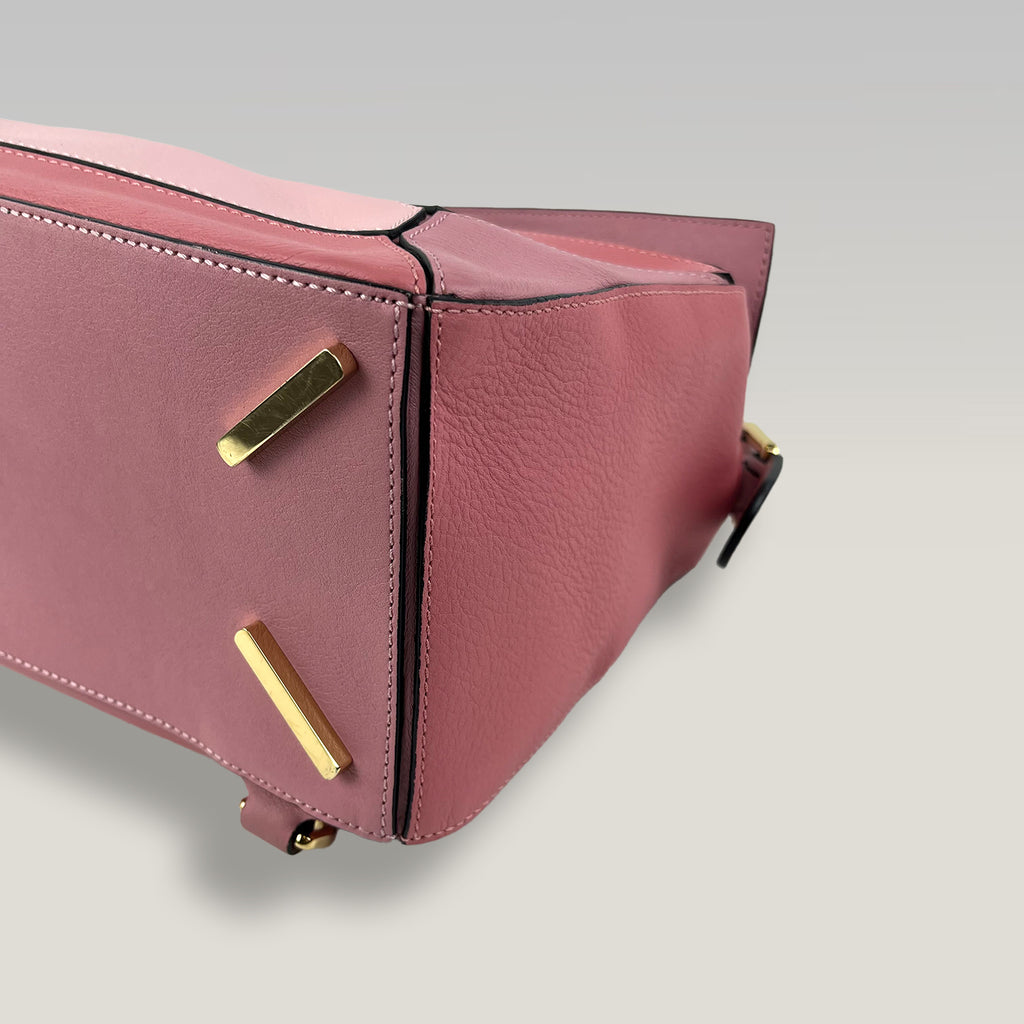 Loewe Puzzle Medium Bag Pink Calfskin Leather Top Handle & Shoulder Bag