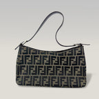Fendi Vintage Zucca Baguette Shoulder Bag Brown & Black FF Canvas