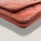Chanel Wallet on Chain in vernice rosa – hardware argentato