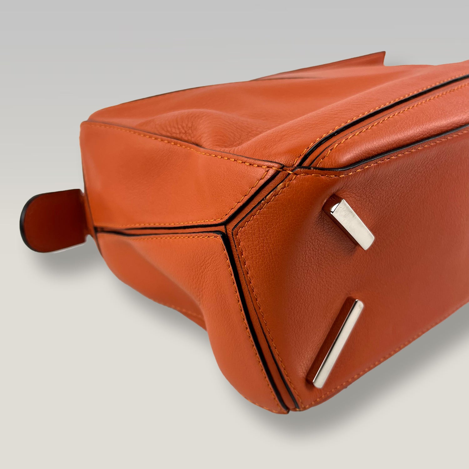 Loewe Puzzle Small Bag Orange Calfskin Leather Top Handle & Crossbody Bag
