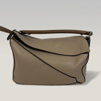 Loewe Puzzle Medium in Pelle Beige e Marrone con Tracolla