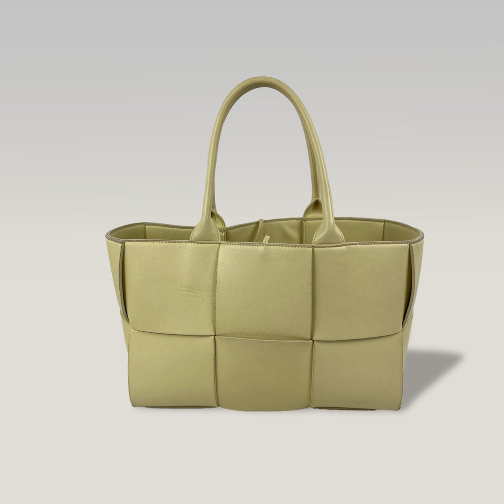 Bottega Veneta Arco Small Tote Bag Beige in Pelle Intrecciata Maxi – Borsa Shopping Donna 30 cm