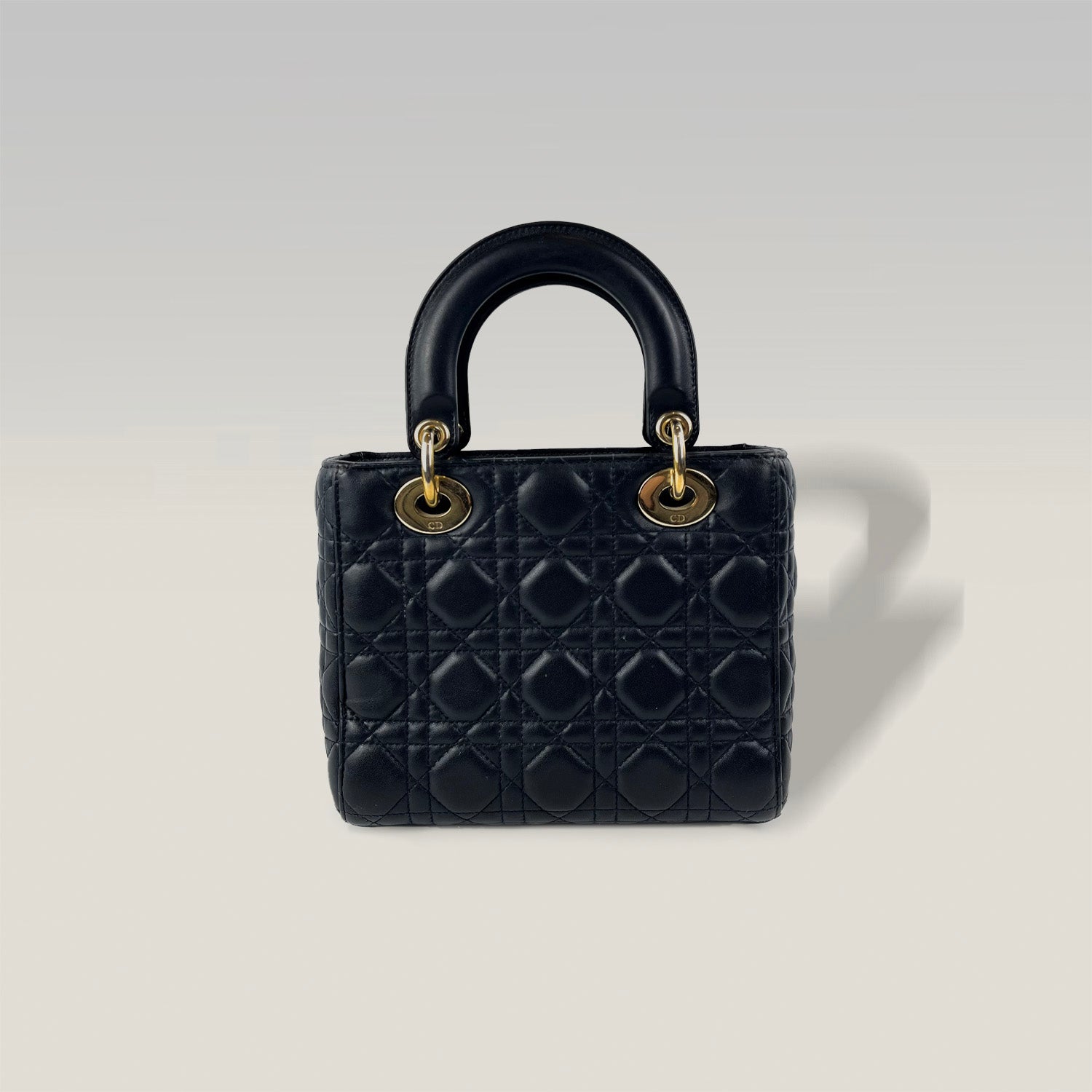 Dior Lady Dior nera in pelle di agnello – modello a quattro riquadri