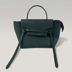 Celine Belt Bag Micro in Pelle Martellata Verde con Tracolla
