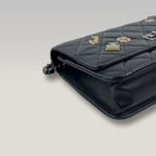 CHANEL WOC 2.55 Nera in Pelle di Agnello Trapuntata con Charm e Catena – Senza Card