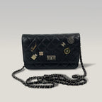 CHANEL WOC 2.55 Nera in Pelle di Agnello Trapuntata con Charm e Catena – Senza Card