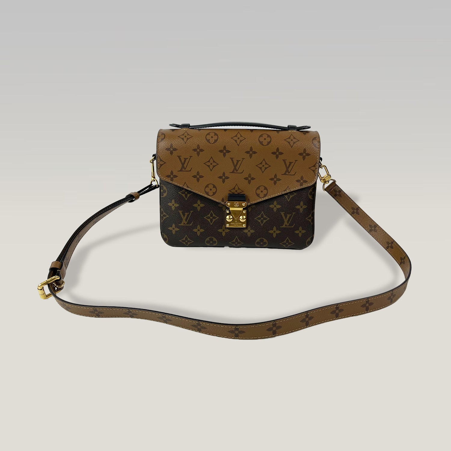 Louis Vuitton Pochette Métis Monogram Bicolore Caramello e Marrone