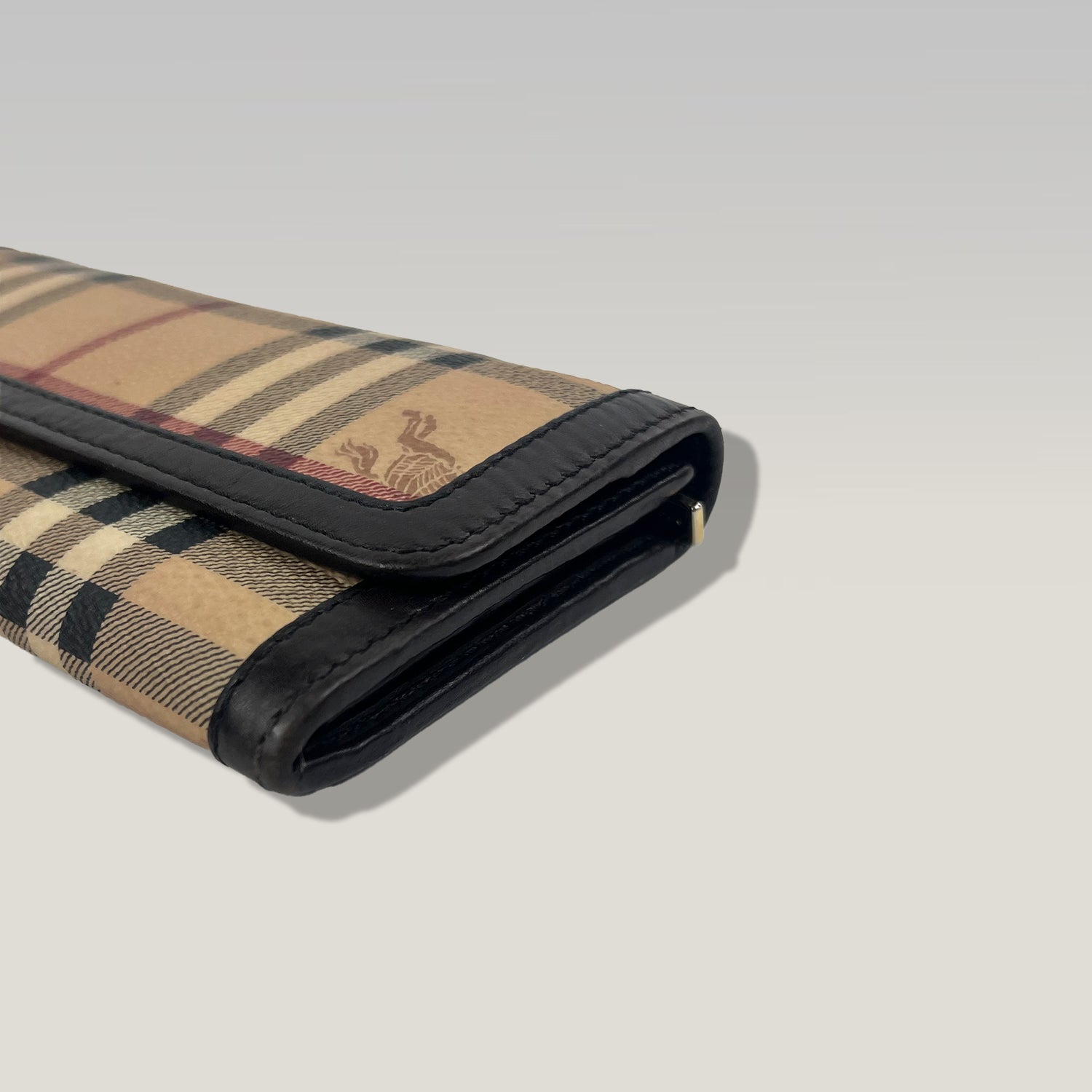 Burberry Vintage Check Long Wallet with Flap 