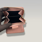 Gucci GG Supreme portafoglio corto con zip – canvas monogram e pelle rosa