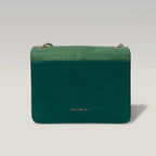 Bvlgari Serpenti Forever Pochette Verde in Pelle con Chiusura Testa di Serpente