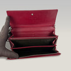 Dior Lady Dior borsa rossa in vernice con trapuntatura Cannage e catena argento