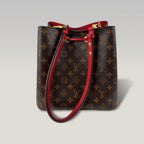 Louis Vuitton Néonoé BB Monogram Canvas & Red Leather Bucket Bag