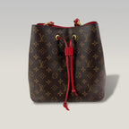 Louis Vuitton Néonoé BB Monogram Canvas & Red Leather Bucket Bag