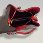 Louis Vuitton Néonoé BB Monogram Canvas & Red Leather Bucket Bag