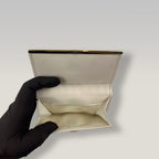 Ferragamo Gancini Compact White Leather Wallet