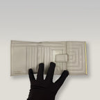 Ferragamo Gancini Compact White Leather Wallet