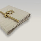 Ferragamo Gancini Compact White Leather Wallet