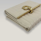 Ferragamo Gancini Compact White Leather Wallet