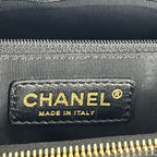 Chanel Grand Shopping Tote GST in Pelle Nera Trapuntata con Logo CC e Catena Dorata
