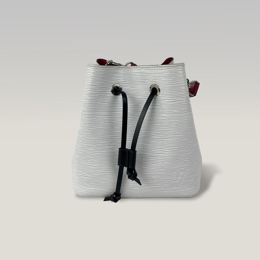 Louis Vuitton Néonoé BB in Pelle Epi Bianca Borsa Secchiello con Tracolla