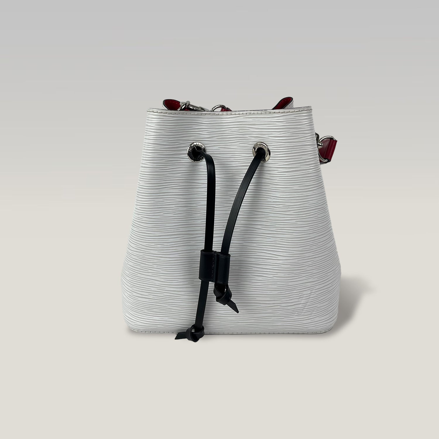 Louis Vuitton Néonoé BB in Pelle Epi Bianca Borsa Secchiello con Tracolla