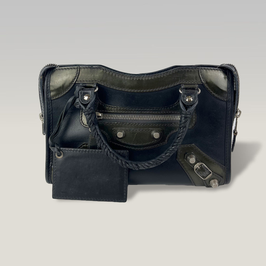 Balenciaga Neo Classic Mini Black Leather Top Handle Crossbody Bag