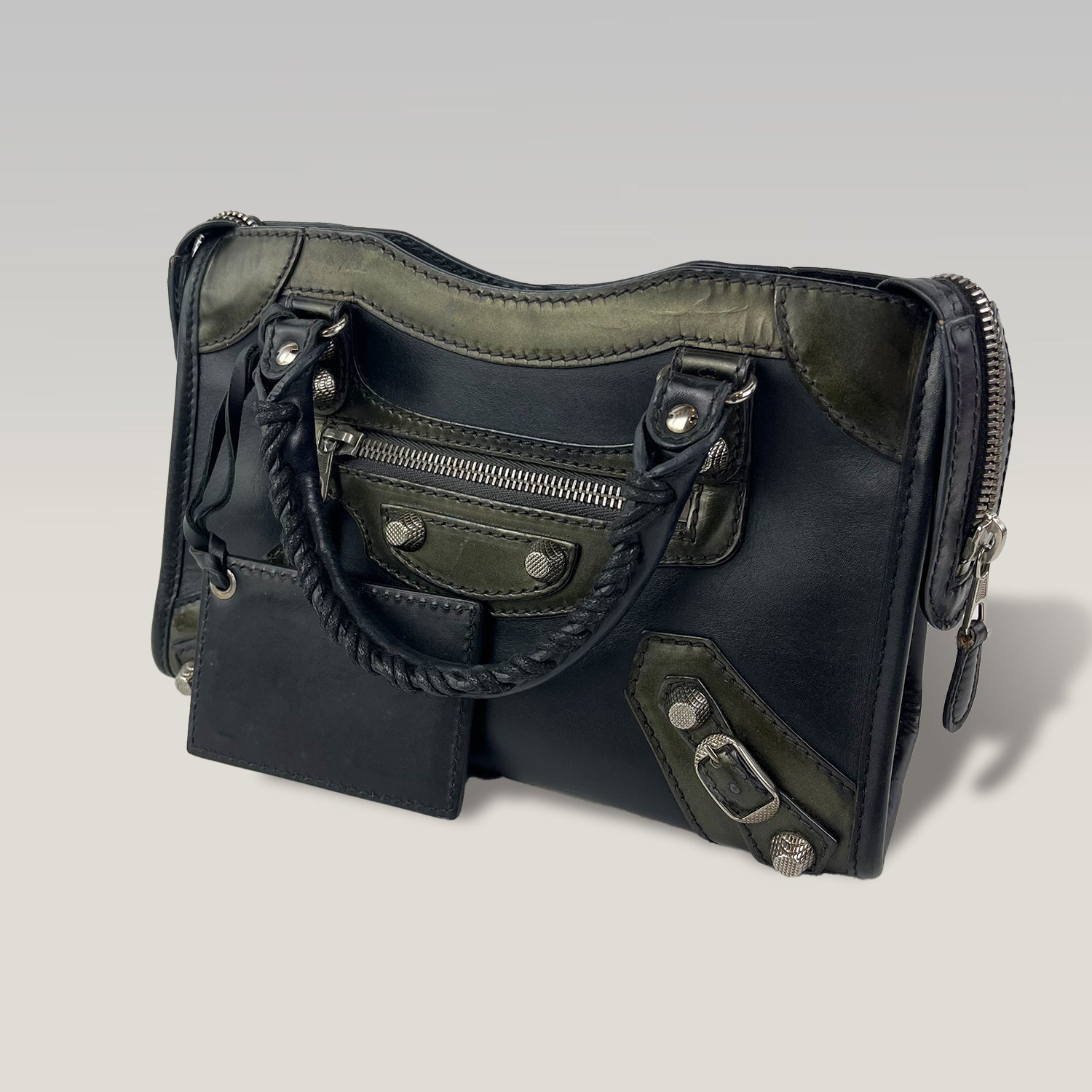 Balenciaga Neo Classic Mini Black Leather Top Handle Crossbody Bag