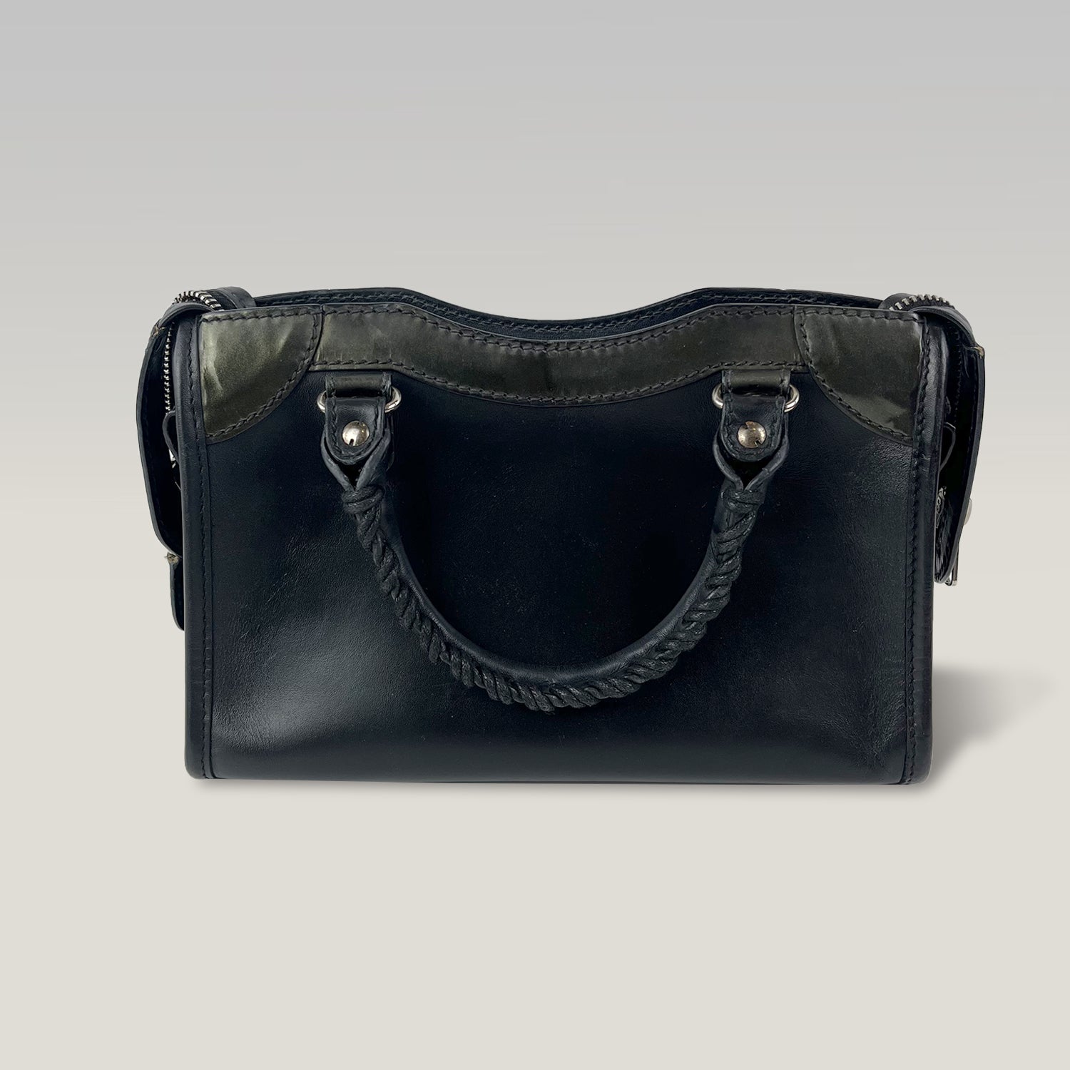 Balenciaga Neo Classic Mini Black Leather Top Handle Crossbody Bag