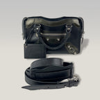 Balenciaga Neo Classic Mini Black Leather Top Handle Crossbody Bag
