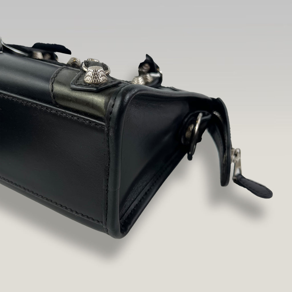 Balenciaga Neo Classic Mini Black Leather Top Handle Crossbody Bag