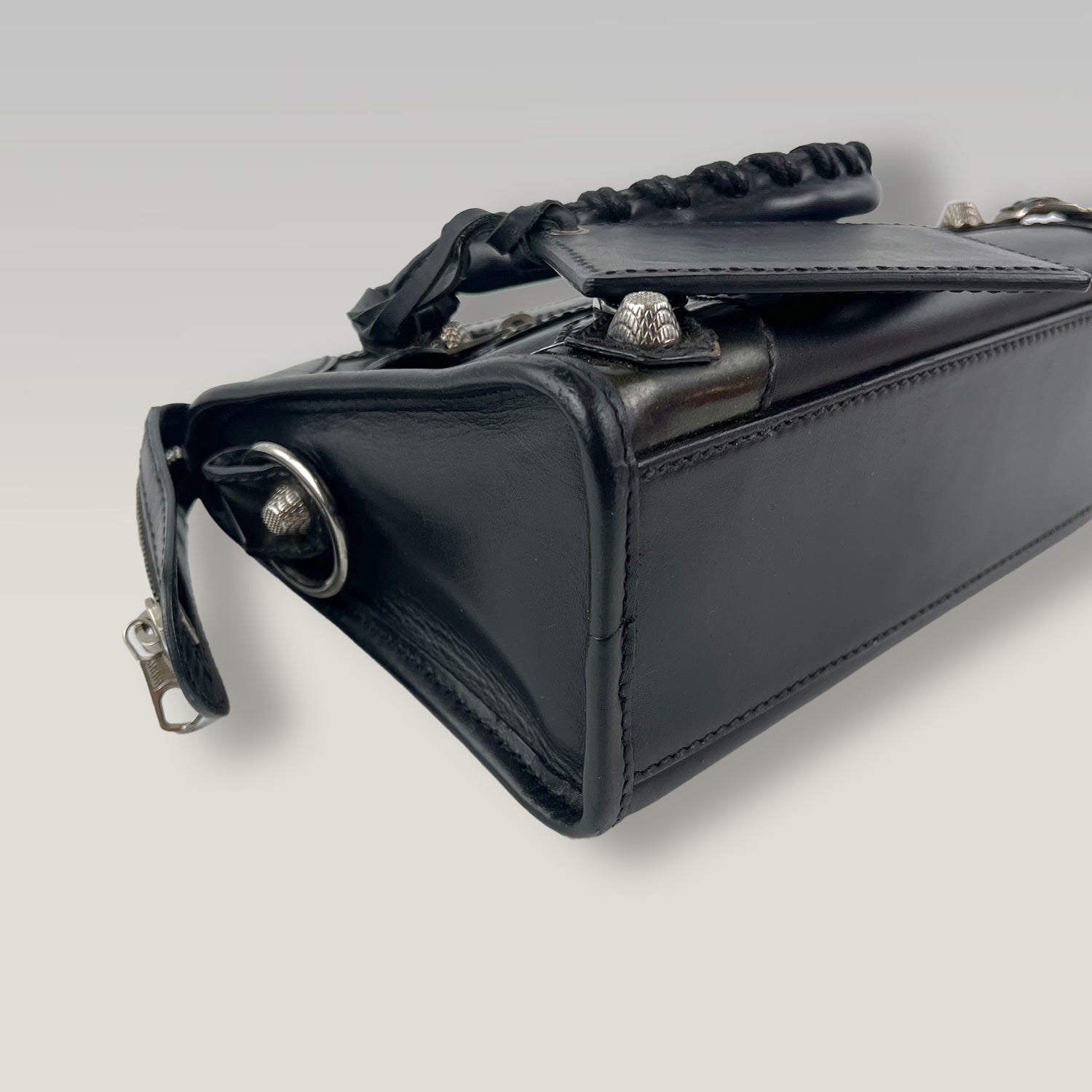 Balenciaga Neo Classic Mini Black Leather Top Handle Crossbody Bag