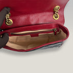 Gucci GG Marmont Medium Shoulder Bag in Pelle Matelassé Nera