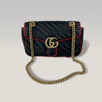 Gucci GG Marmont Medium Shoulder Bag in Pelle Matelassé Nera
