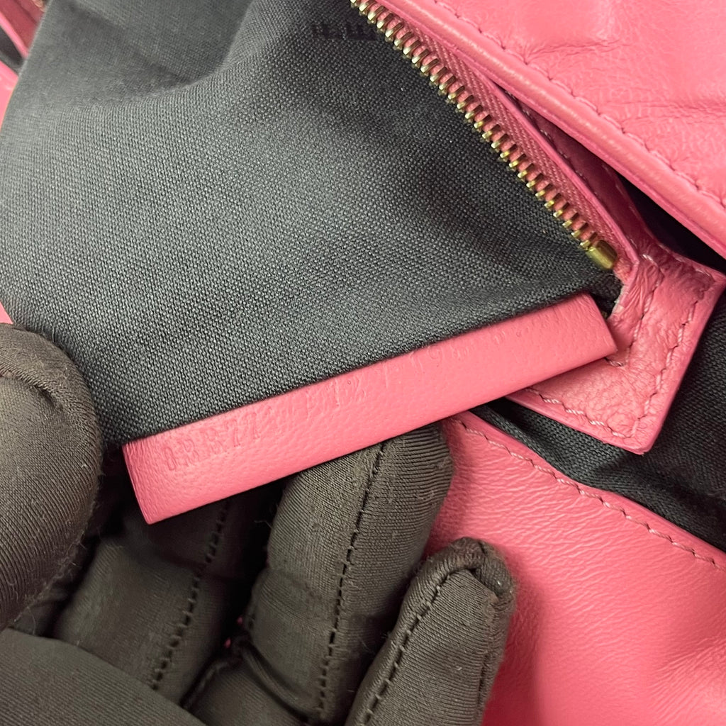 Fendi Baguette FF Embossed Pink Nappa Leather Shoulder Bag Large