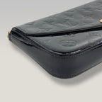 Louis Vuitton Pochette Felicie Monogram Vernis Shoulder Bag Black